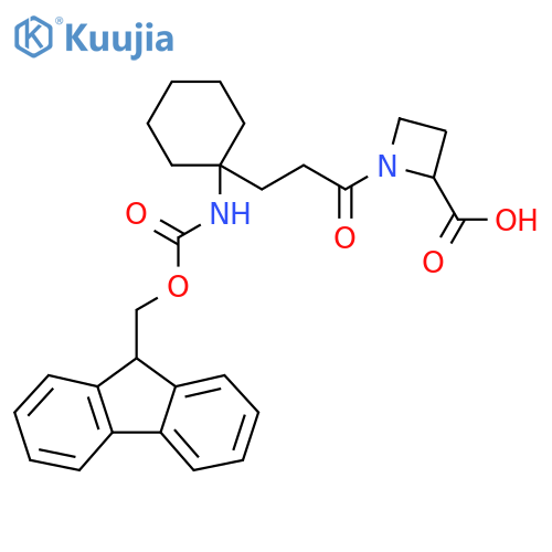 1-{3-1-({(9H-fluoren-9-yl)methoxycarbonyl}amino)cyclohexylpropanoyl}azetidine-2-carboxylic acid structure