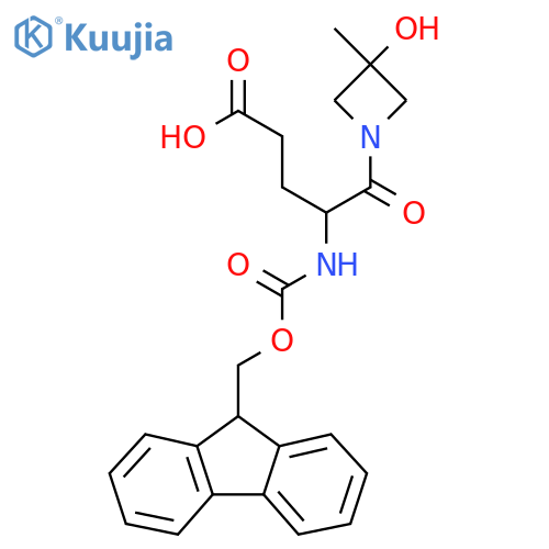4-({(9H-fluoren-9-yl)methoxycarbonyl}amino)-5-(3-hydroxy-3-methylazetidin-1-yl)-5-oxopentanoic acid structure