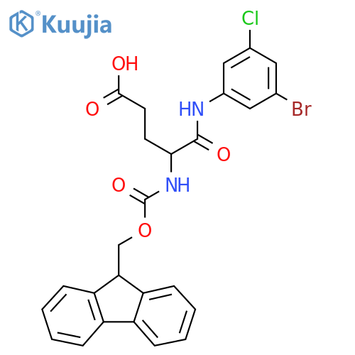 4-(3-bromo-5-chlorophenyl)carbamoyl-4-({(9H-fluoren-9-yl)methoxycarbonyl}amino)butanoic acid structure