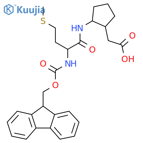 2-{2-2-({(9H-fluoren-9-yl)methoxycarbonyl}amino)-4-(methylsulfanyl)butanamidocyclopentyl}acetic acid structure