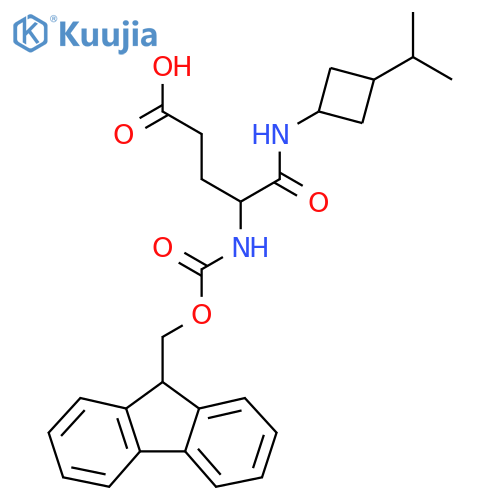 4-({(9H-fluoren-9-yl)methoxycarbonyl}amino)-4-{3-(propan-2-yl)cyclobutylcarbamoyl}butanoic acid structure