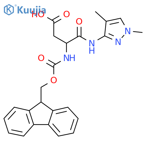 3-(1,4-dimethyl-1H-pyrazol-3-yl)carbamoyl-3-({(9H-fluoren-9-yl)methoxycarbonyl}amino)propanoic acid structure