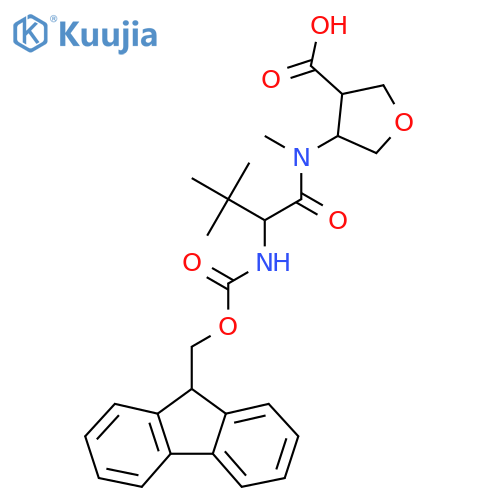 4-2-({(9H-fluoren-9-yl)methoxycarbonyl}amino)-N,3,3-trimethylbutanamidooxolane-3-carboxylic acid structure