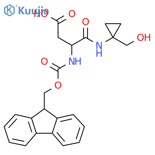 3-({(9H-fluoren-9-yl)methoxycarbonyl}amino)-3-{1-(hydroxymethyl)cyclopropylcarbamoyl}propanoic acid structure