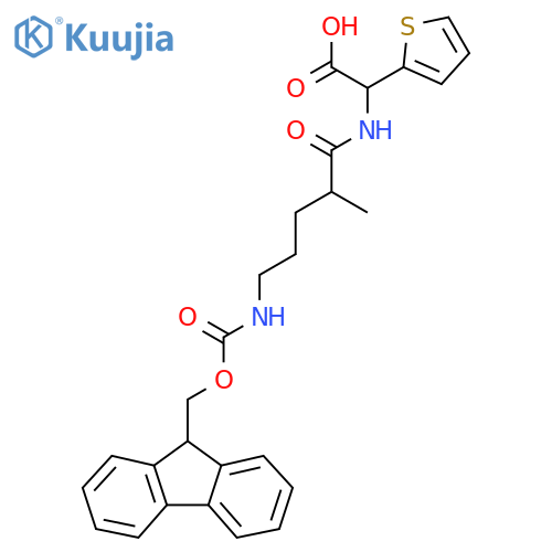 2-5-({(9H-fluoren-9-yl)methoxycarbonyl}amino)-2-methylpentanamido-2-(thiophen-2-yl)acetic acid structure