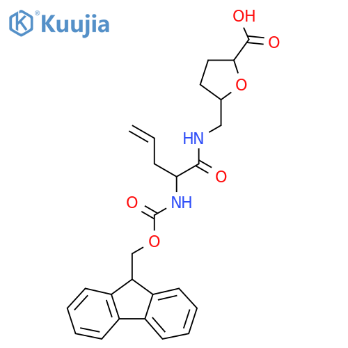 5-{2-({(9H-fluoren-9-yl)methoxycarbonyl}amino)pent-4-enamidomethyl}oxolane-2-carboxylic acid structure