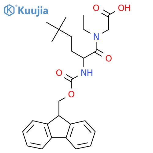 2-N-ethyl-2-({(9H-fluoren-9-yl)methoxycarbonyl}amino)-5,5-dimethylhexanamidoacetic acid structure