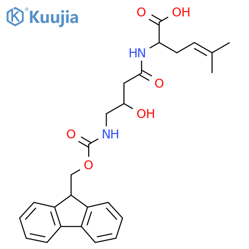 2-4-({(9H-fluoren-9-yl)methoxycarbonyl}amino)-3-hydroxybutanamido-5-methylhex-4-enoic acid structure
