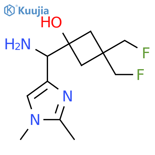 1-amino(1,2-dimethyl-1H-imidazol-4-yl)methyl-3,3-bis(fluoromethyl)cyclobutan-1-ol structure