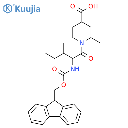 1-2-({(9H-fluoren-9-yl)methoxycarbonyl}amino)-3-methylpentanoyl-2-methylpiperidine-4-carboxylic acid structure