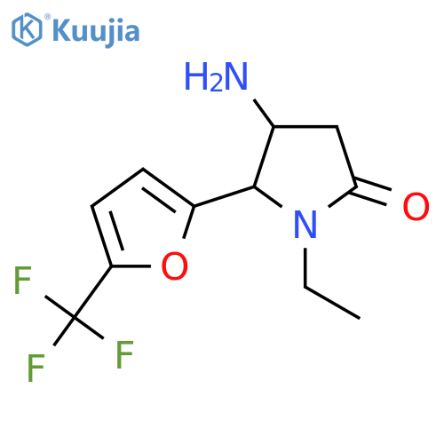 4-amino-1-ethyl-5-5-(trifluoromethyl)furan-2-ylpyrrolidin-2-one structure