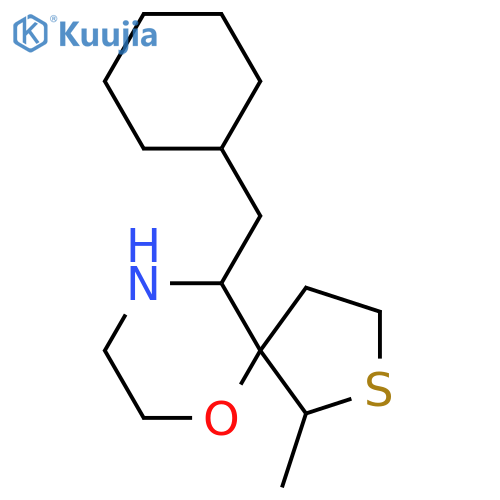 10-(cyclohexylmethyl)-1-methyl-6-oxa-2-thia-9-azaspiro4.5decane structure