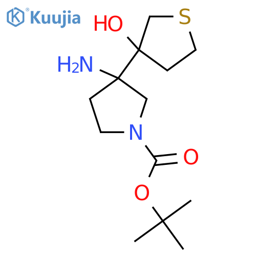 tert-butyl 3-amino-3-(3-hydroxythiolan-3-yl)pyrrolidine-1-carboxylate structure