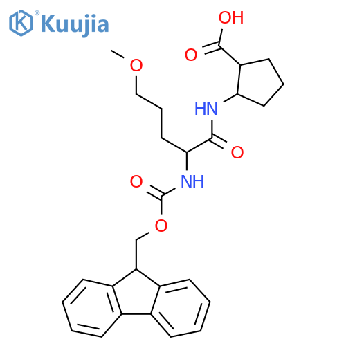 2-2-({(9H-fluoren-9-yl)methoxycarbonyl}amino)-5-methoxypentanamidocyclopentane-1-carboxylic acid structure