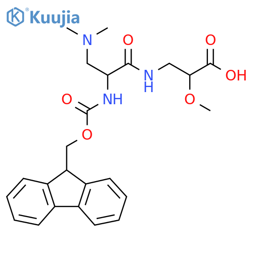 3-3-(dimethylamino)-2-({(9H-fluoren-9-yl)methoxycarbonyl}amino)propanamido-2-methoxypropanoic acid structure