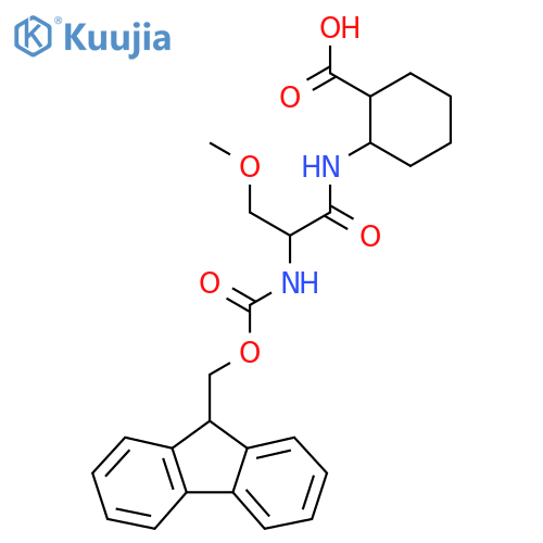 2-2-({(9H-fluoren-9-yl)methoxycarbonyl}amino)-3-methoxypropanamidocyclohexane-1-carboxylic acid structure