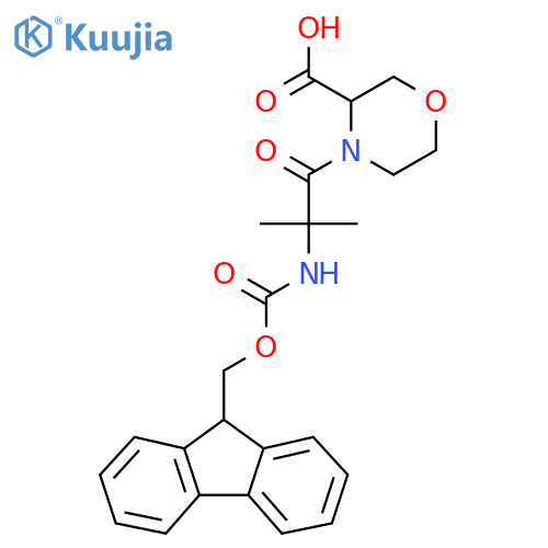 4-2-({(9H-fluoren-9-yl)methoxycarbonyl}amino)-2-methylpropanoylmorpholine-3-carboxylic acid structure