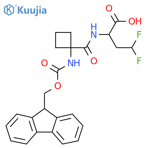 2-{1-({(9H-fluoren-9-yl)methoxycarbonyl}amino)cyclobutylformamido}-4,4-difluorobutanoic acid structure