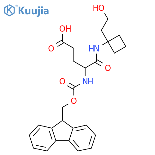 4-({(9H-fluoren-9-yl)methoxycarbonyl}amino)-4-{1-(2-hydroxyethyl)cyclobutylcarbamoyl}butanoic acid structure