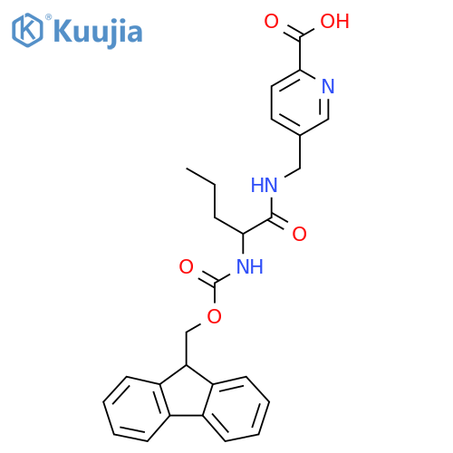 5-{2-({(9H-fluoren-9-yl)methoxycarbonyl}amino)pentanamidomethyl}pyridine-2-carboxylic acid structure