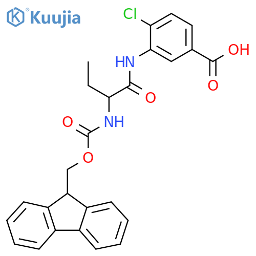 4-chloro-3-2-({(9H-fluoren-9-yl)methoxycarbonyl}amino)butanamidobenzoic acid structure