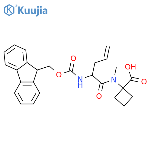 1-2-({(9H-fluoren-9-yl)methoxycarbonyl}amino)-N-methylpent-4-enamidocyclobutane-1-carboxylic acid structure