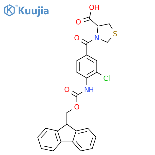 3-3-chloro-4-({(9H-fluoren-9-yl)methoxycarbonyl}amino)benzoyl-1,3-thiazolidine-4-carboxylic acid structure