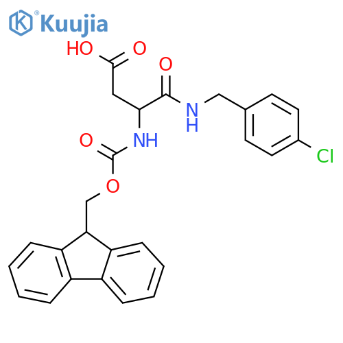 3-{(4-chlorophenyl)methylcarbamoyl}-3-({(9H-fluoren-9-yl)methoxycarbonyl}amino)propanoic acid structure