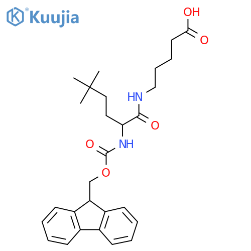 5-2-({(9H-fluoren-9-yl)methoxycarbonyl}amino)-5,5-dimethylhexanamidopentanoic acid structure