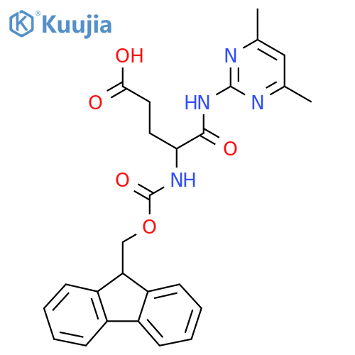 4-(4,6-dimethylpyrimidin-2-yl)carbamoyl-4-({(9H-fluoren-9-yl)methoxycarbonyl}amino)butanoic acid structure