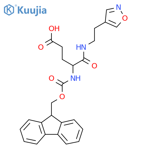 4-({(9H-fluoren-9-yl)methoxycarbonyl}amino)-4-{2-(1,2-oxazol-4-yl)ethylcarbamoyl}butanoic acid structure