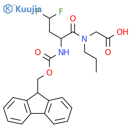 2-2-({(9H-fluoren-9-yl)methoxycarbonyl}amino)-4,4-difluoro-N-propylbutanamidoacetic acid structure