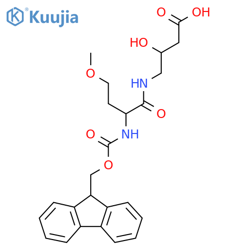 4-2-({(9H-fluoren-9-yl)methoxycarbonyl}amino)-4-methoxybutanamido-3-hydroxybutanoic acid structure