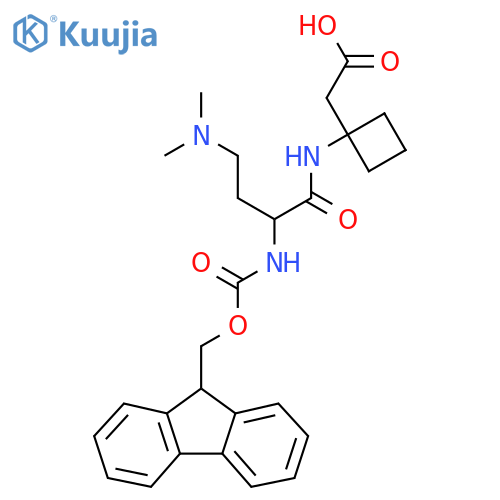 2-{1-4-(dimethylamino)-2-({(9H-fluoren-9-yl)methoxycarbonyl}amino)butanamidocyclobutyl}acetic acid structure