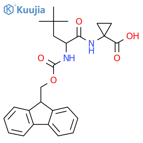 1-2-({(9H-fluoren-9-yl)methoxycarbonyl}amino)-4,4-dimethylpentanamidocyclopropane-1-carboxylic acid structure