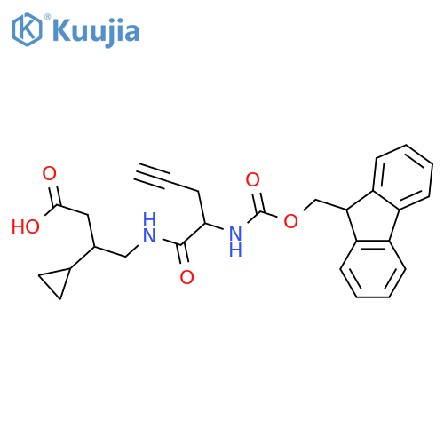 3-cyclopropyl-4-2-({(9H-fluoren-9-yl)methoxycarbonyl}amino)pent-4-ynamidobutanoic acid structure
