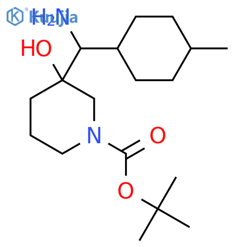 tert-butyl 3-amino(4-methylcyclohexyl)methyl-3-hydroxypiperidine-1-carboxylate structure