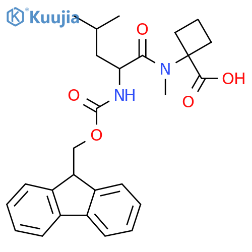 1-2-({(9H-fluoren-9-yl)methoxycarbonyl}amino)-N,4-dimethylpentanamidocyclobutane-1-carboxylic acid structure