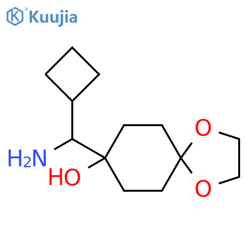 8-amino(cyclobutyl)methyl-1,4-dioxaspiro4.5decan-8-ol structure