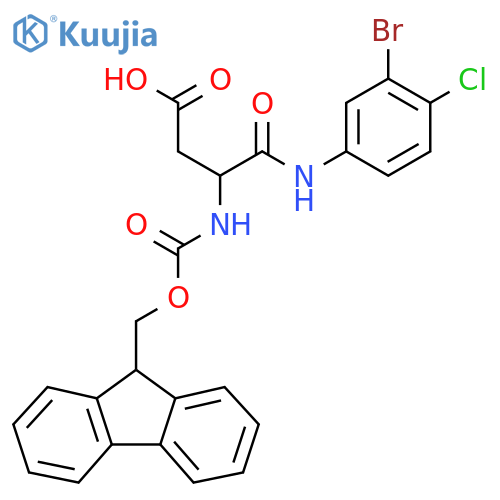 3-(3-bromo-4-chlorophenyl)carbamoyl-3-({(9H-fluoren-9-yl)methoxycarbonyl}amino)propanoic acid structure