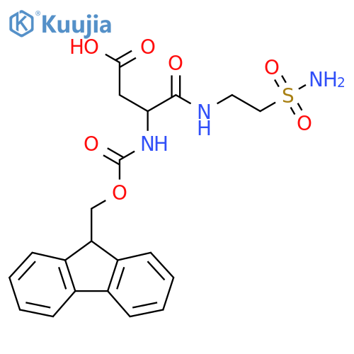 3-({(9H-fluoren-9-yl)methoxycarbonyl}amino)-3-(2-sulfamoylethyl)carbamoylpropanoic acid structure