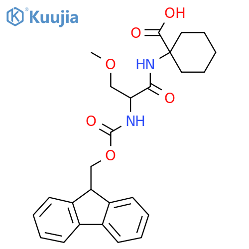1-2-({(9H-fluoren-9-yl)methoxycarbonyl}amino)-3-methoxypropanamidocyclohexane-1-carboxylic acid structure