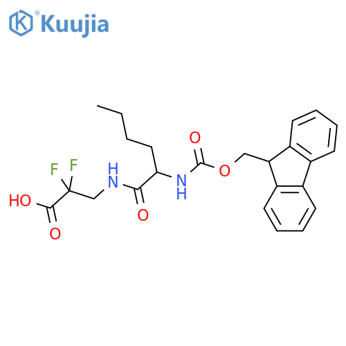3-2-({(9H-fluoren-9-yl)methoxycarbonyl}amino)hexanamido-2,2-difluoropropanoic acid structure