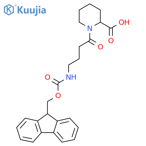 1-4-({(9H-fluoren-9-yl)methoxycarbonyl}amino)butanoylpiperidine-2-carboxylic acid structure