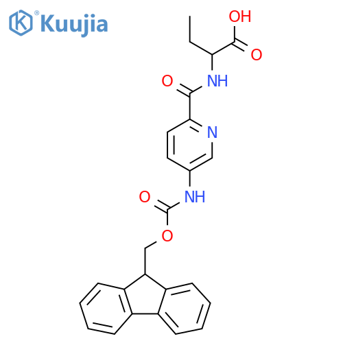 2-{5-({(9H-fluoren-9-yl)methoxycarbonyl}amino)pyridin-2-ylformamido}butanoic acid structure