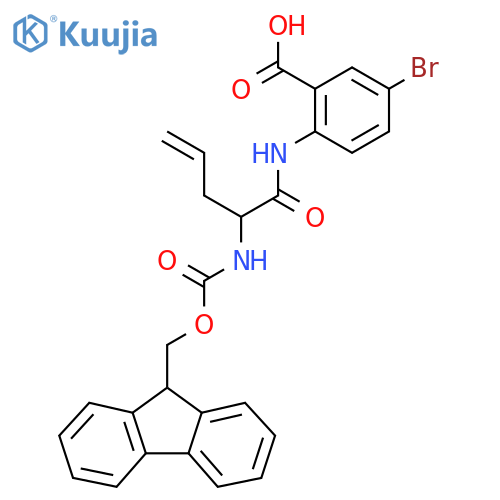 5-bromo-2-2-({(9H-fluoren-9-yl)methoxycarbonyl}amino)pent-4-enamidobenzoic acid structure