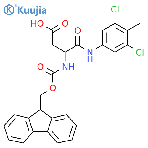 3-(3,5-dichloro-4-methylphenyl)carbamoyl-3-({(9H-fluoren-9-yl)methoxycarbonyl}amino)propanoic acid structure