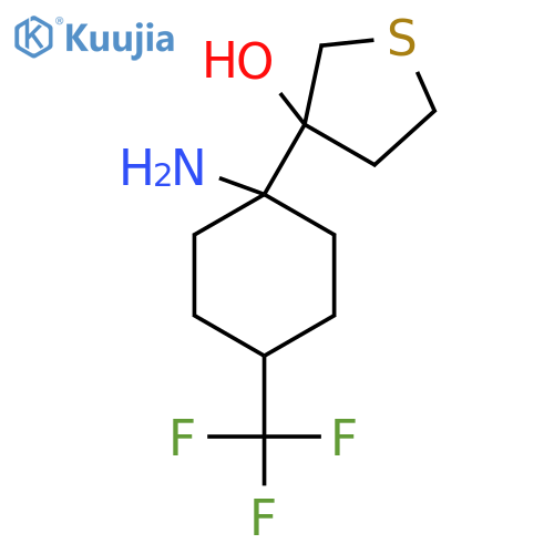 3-1-amino-4-(trifluoromethyl)cyclohexylthiolan-3-ol structure