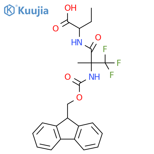 2-2-({(9H-fluoren-9-yl)methoxycarbonyl}amino)-3,3,3-trifluoro-2-methylpropanamidobutanoic acid structure