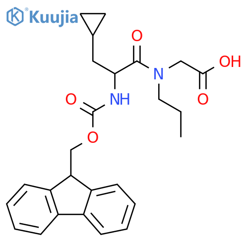 2-3-cyclopropyl-2-({(9H-fluoren-9-yl)methoxycarbonyl}amino)-N-propylpropanamidoacetic acid structure